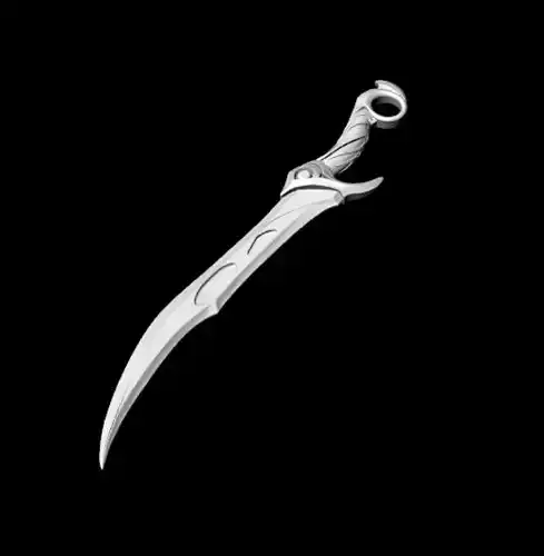 Curved Fantasy Sword - High Detail 3D Model for Printing-CGI 3D print model