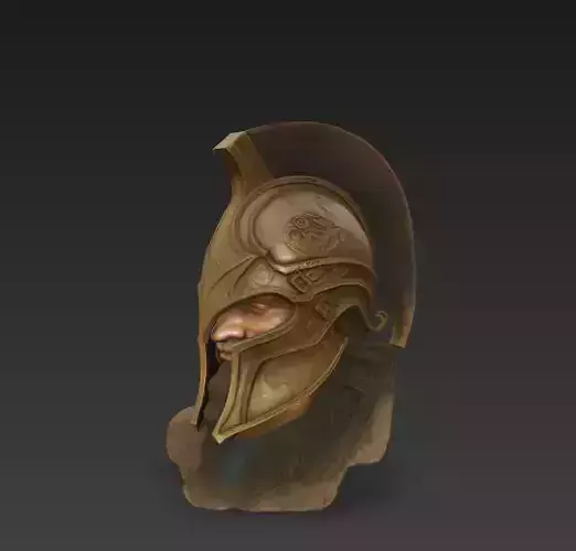 Spartan Warrior Bust - Ancient Greek Helmeted Hero 3D Model 3D print model