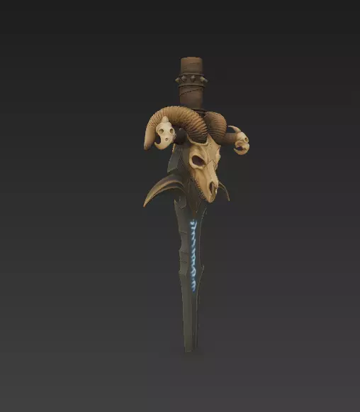 Demon Skull Dagger - Dark Fantasy Weapon 3D Model 3D print model
