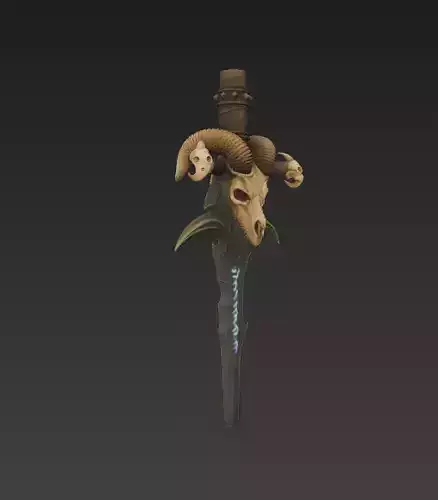 Demon Skull Dagger - Dark Fantasy Weapon 3D Model 3D print model