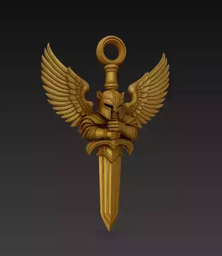 Winged Knight Dagger - Fantasy Sword 3D Model 3D print model