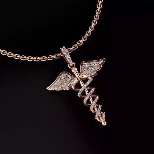 Caduceus Symbol Pendant 