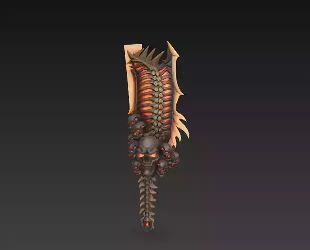 Demon Skull Dagger - Dark Fantasy Decorative Knife 3D Model 3D print model