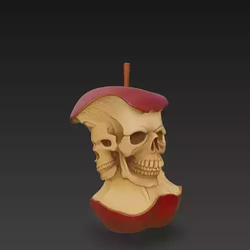 Skull Apple Sculpture - Dark Fantasy 3D Model 3D print model