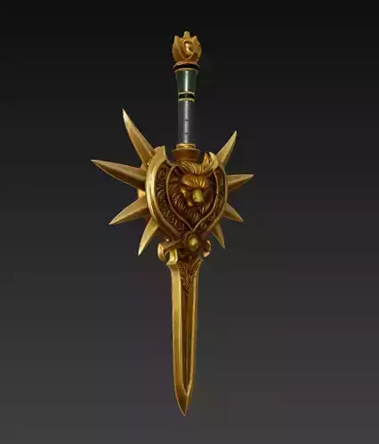 Regal Lion Dagger - Ornate Fantasy Blade 3D Model 3D print model