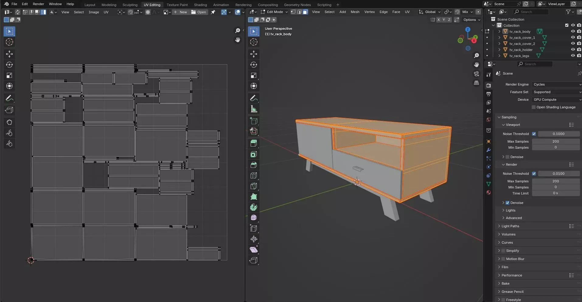 TV Rack CG43 3D model_9