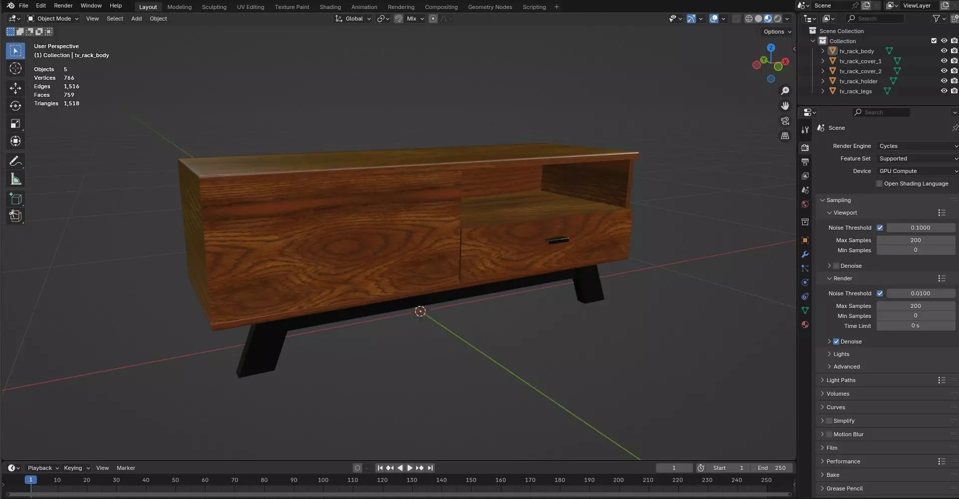 TV Rack CG43 3D model_8