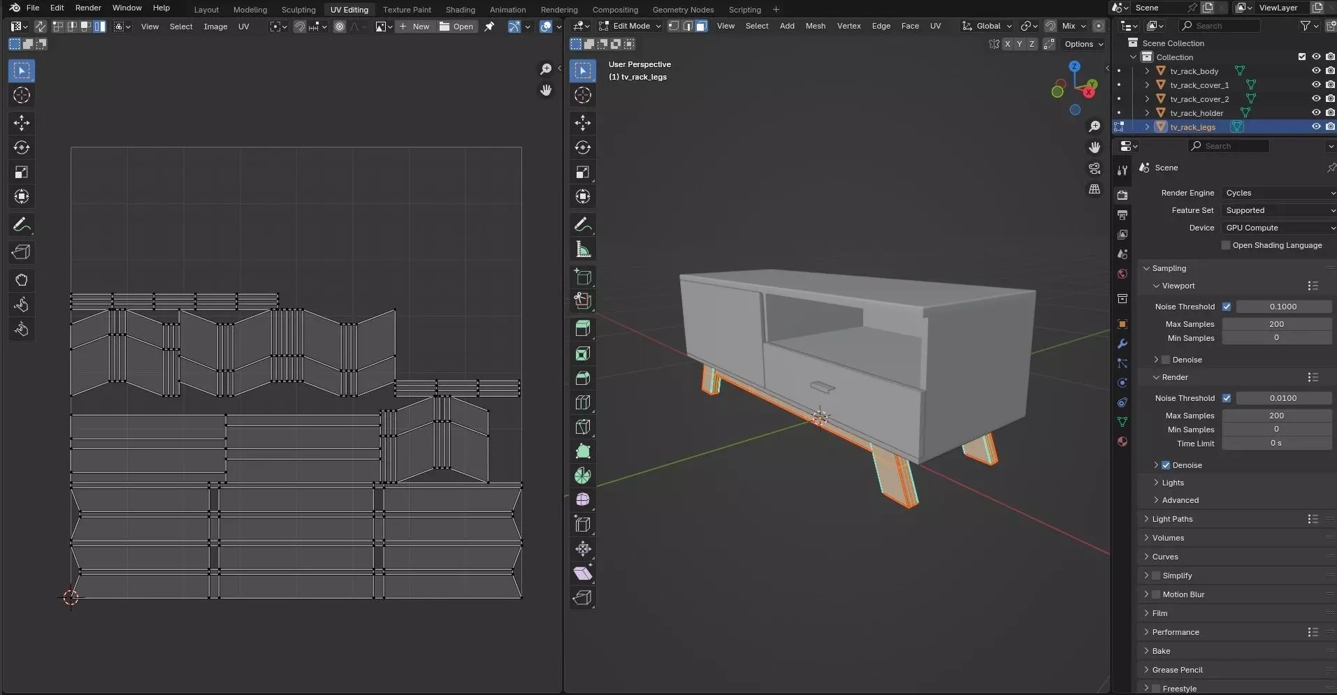 TV Rack CG43 3D model_10