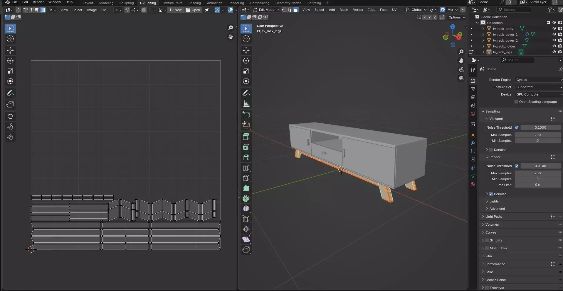 TV Rack CG45 3D model_9