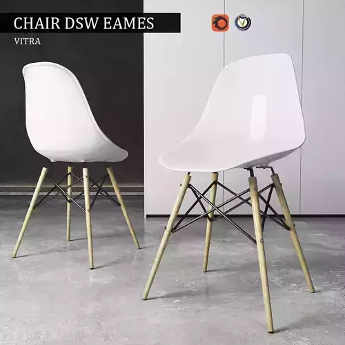 Chair Vitra DSW Eames Plastic Side 