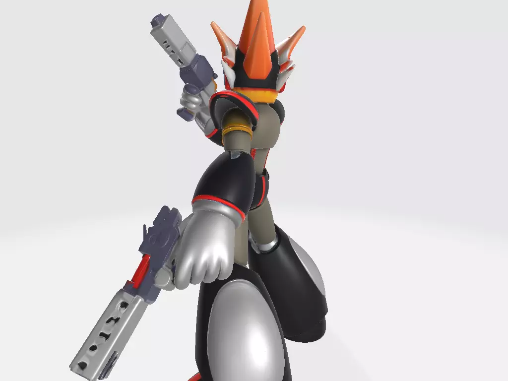 Megam Man X AXL Pose 4 3D print model_2