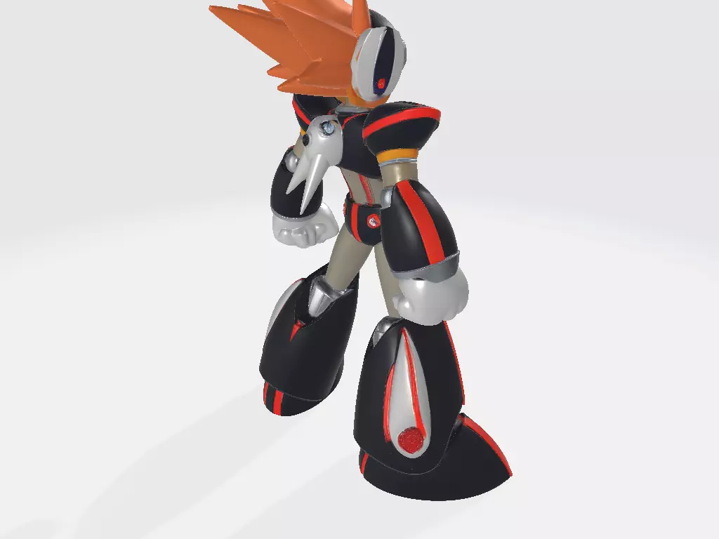 Megam Man X AXL Pose 2 3D print model_5