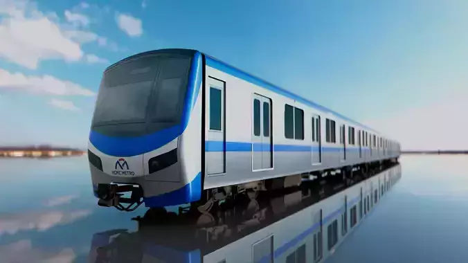 HCMC Metro Line 1 Saigon Metro Train Exterior PBR Low Poly Low-poly 3D model