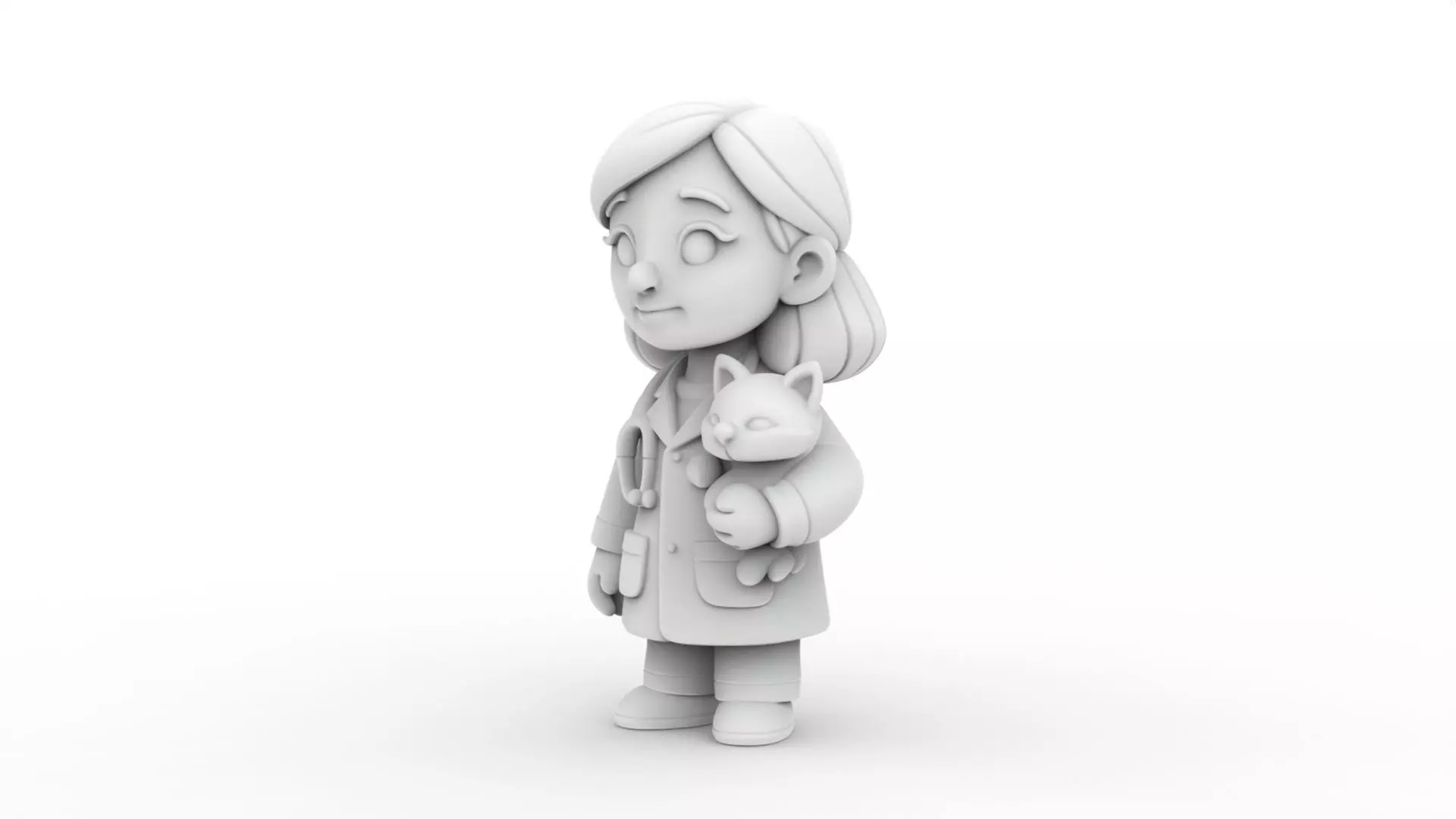 Cartoon Veterinarian 3D Printable 3D print model_2