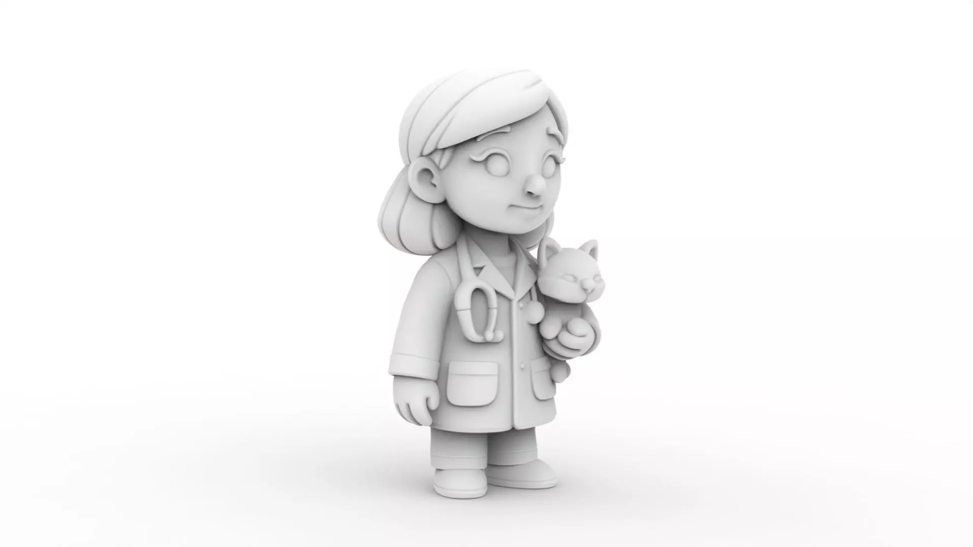 Cartoon Veterinarian 3D Printable 3D print model_1