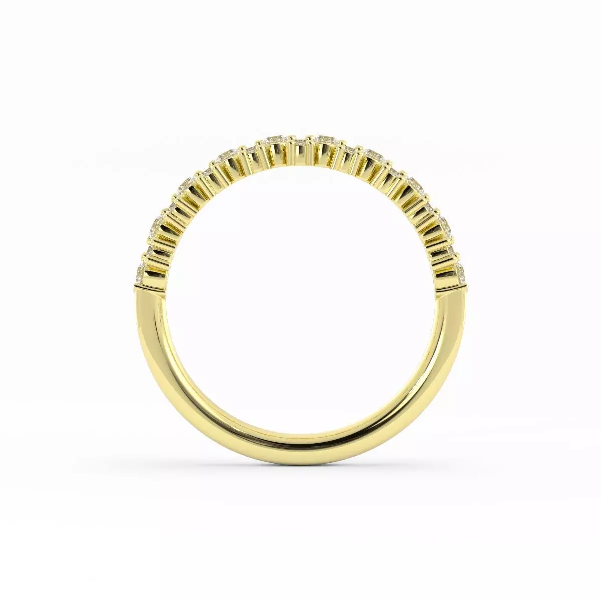 Round Diamond Flower Wedding Band With Rendering 3D print model_6