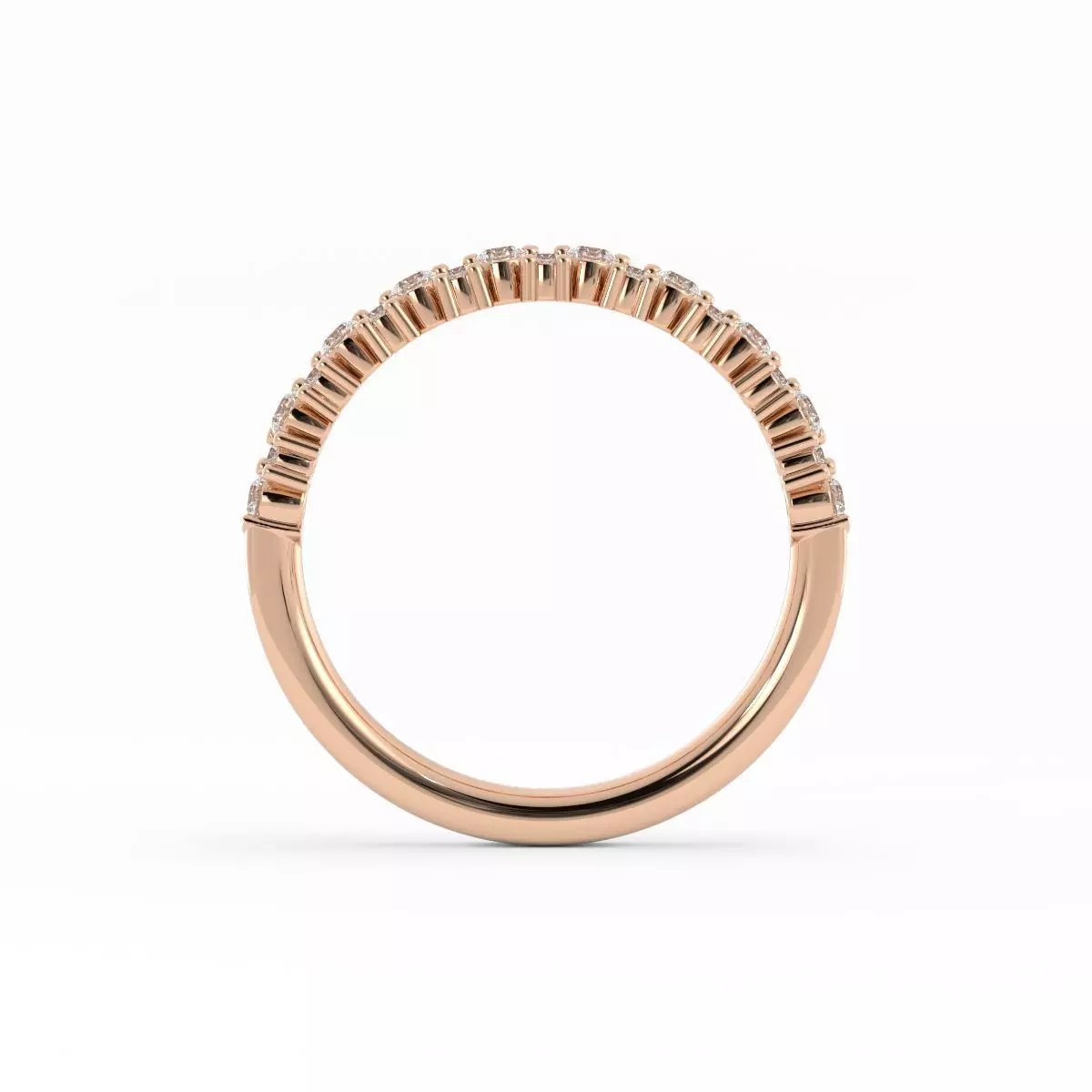 Round Diamond Flower Wedding Band With Rendering 3D print model_8