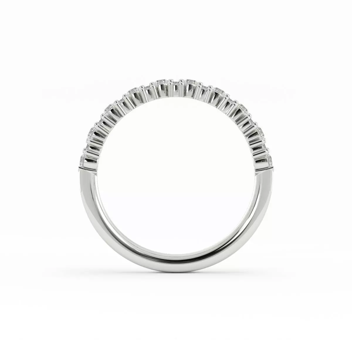 Round Diamond Flower Wedding Band With Rendering 3D print model_7