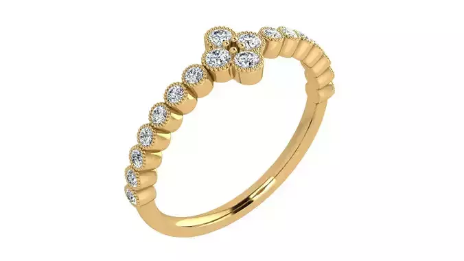 Diamond floral ring Van Cleef Style