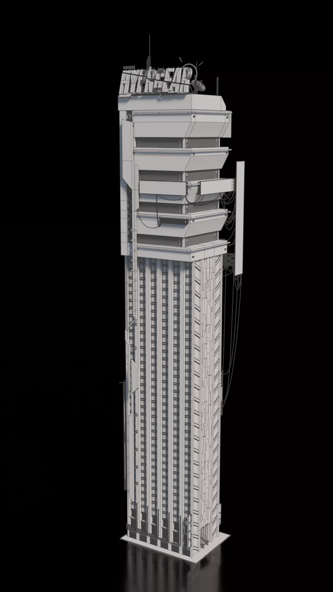 Cyberpunk building 10 3D model_2