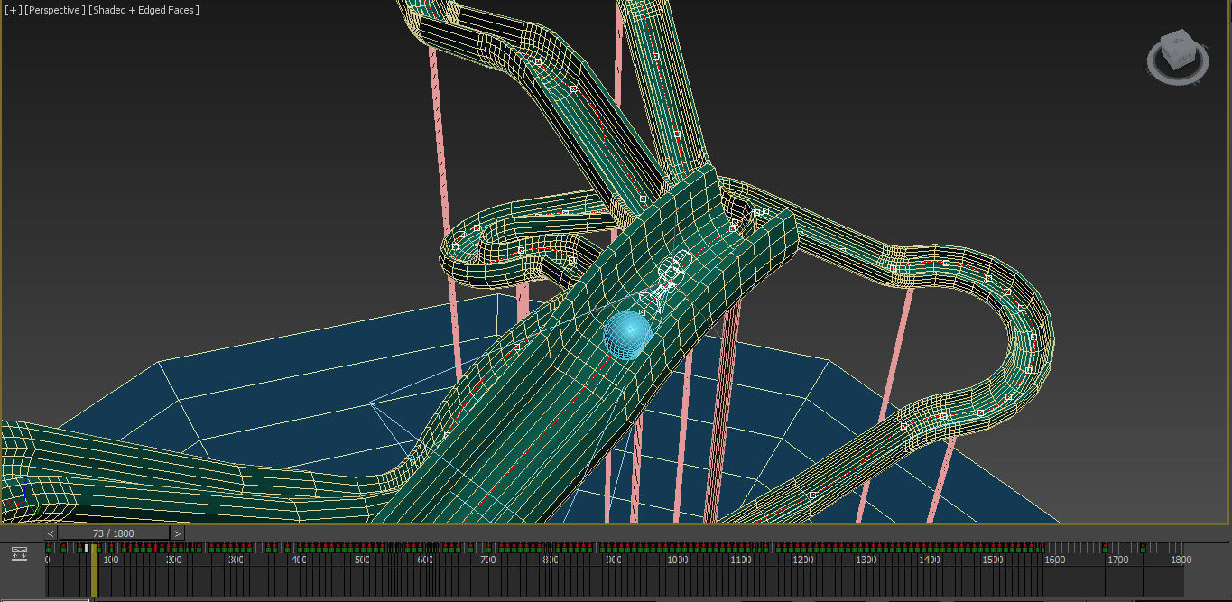 Water slide Low-poly 3D model_5