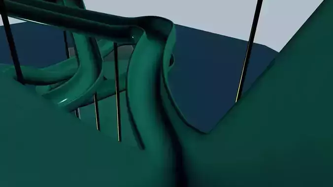 Water slide Low-poly 3D model