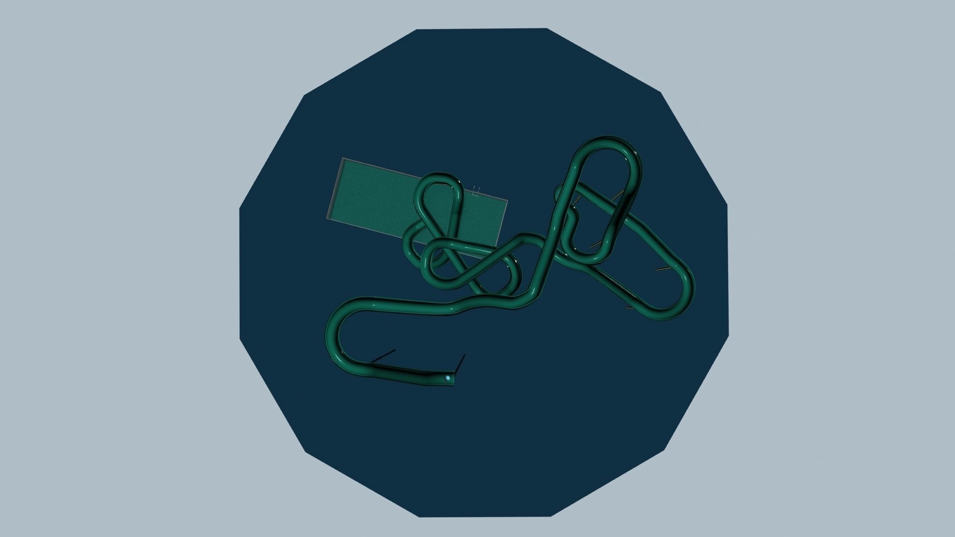 Water slide Low-poly 3D model_3