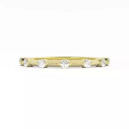 Round Seven Diamond Wedding Band Ring With Rendering 