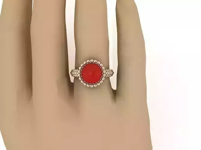 Beaded Ring Van Cleef style