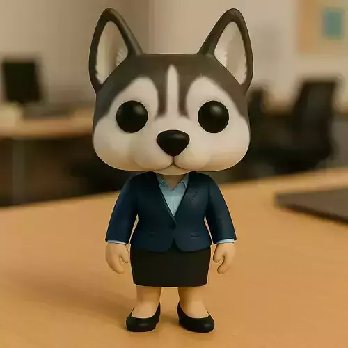 Husky Ejecutiva La Estratega Del Hielo En La Oficina