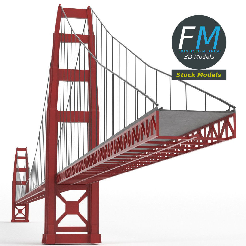 Suspension bridge 3D model_3
