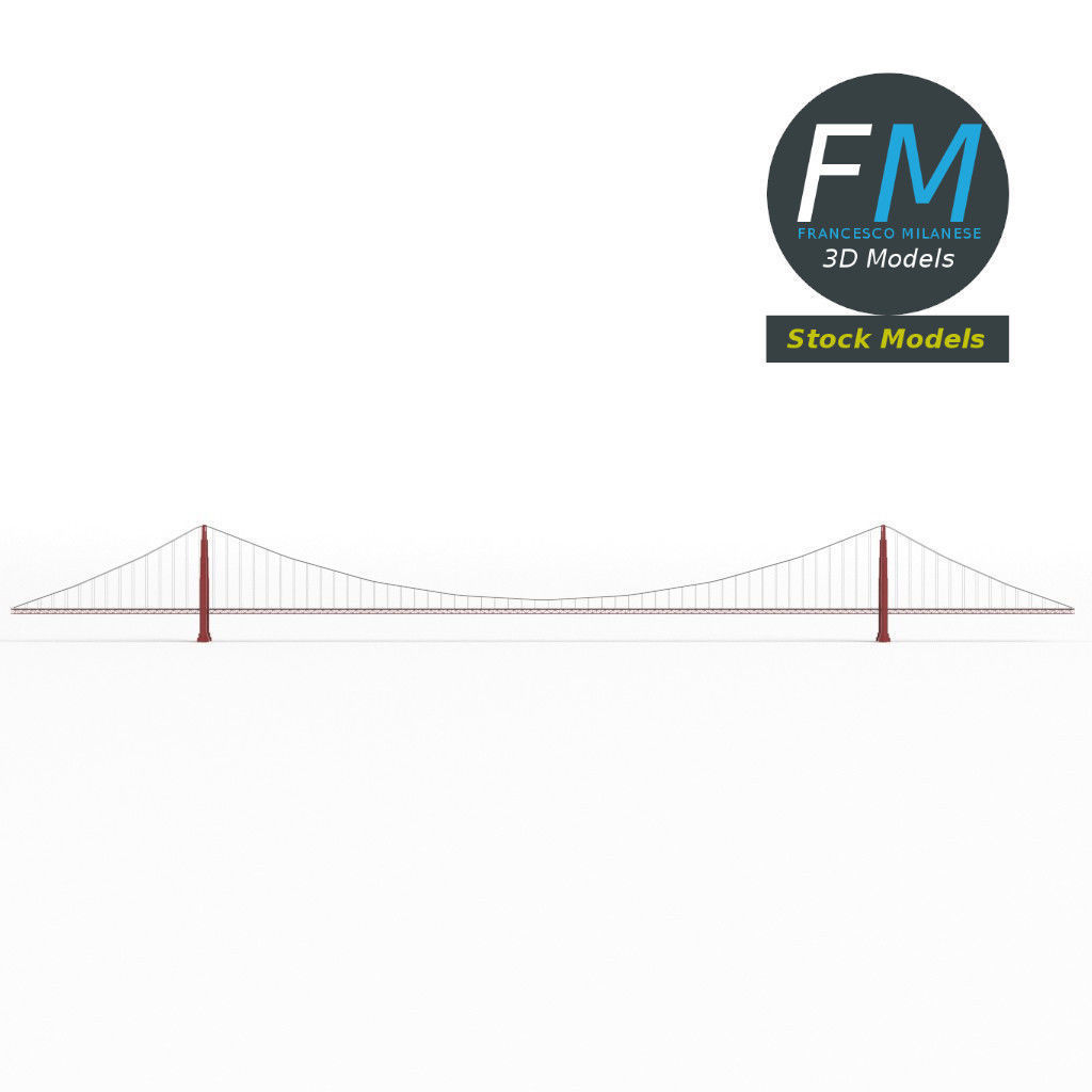 Suspension bridge 3D model_4