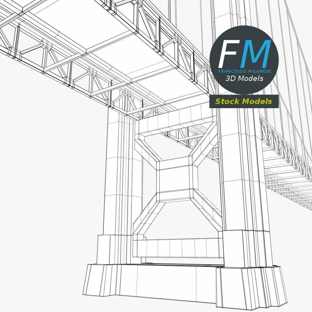 Suspension bridge 3D model_8