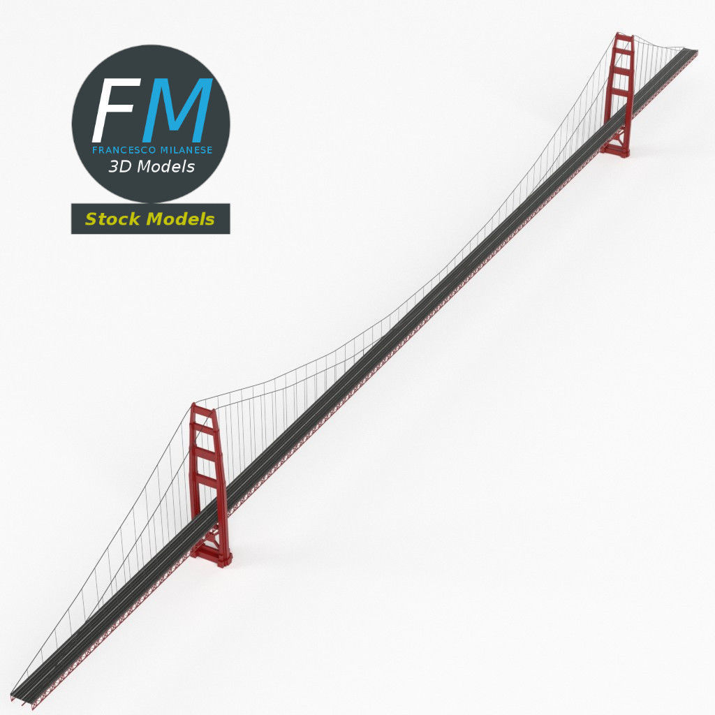 Suspension bridge 3D model_5