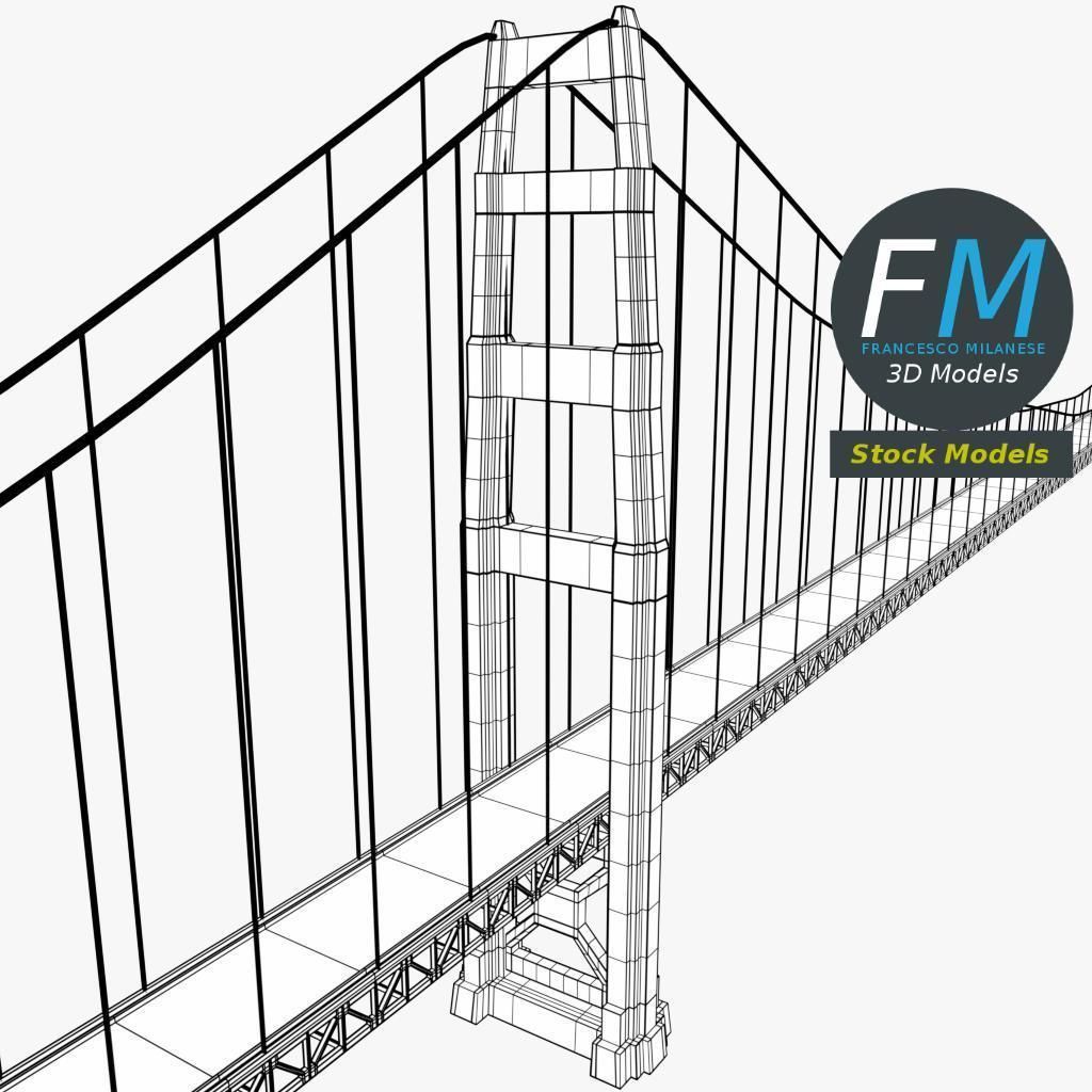 Suspension bridge 3D model_7