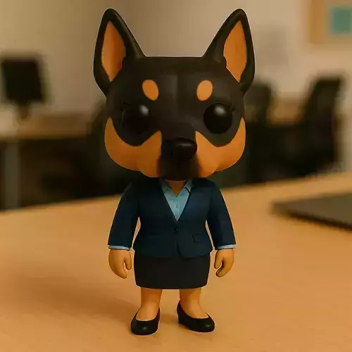 Doberman Ejecutiva La Guardiana De La Oficina