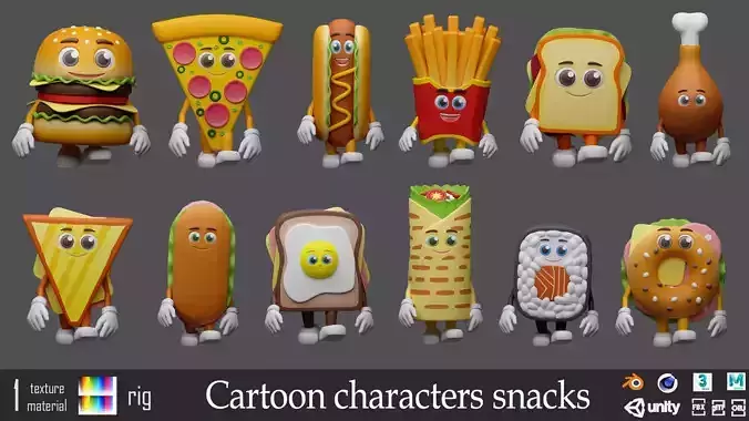 Cartoon characters snacks 