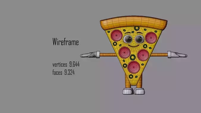 Cartoon characters snacks  Low-poly 3D model 6