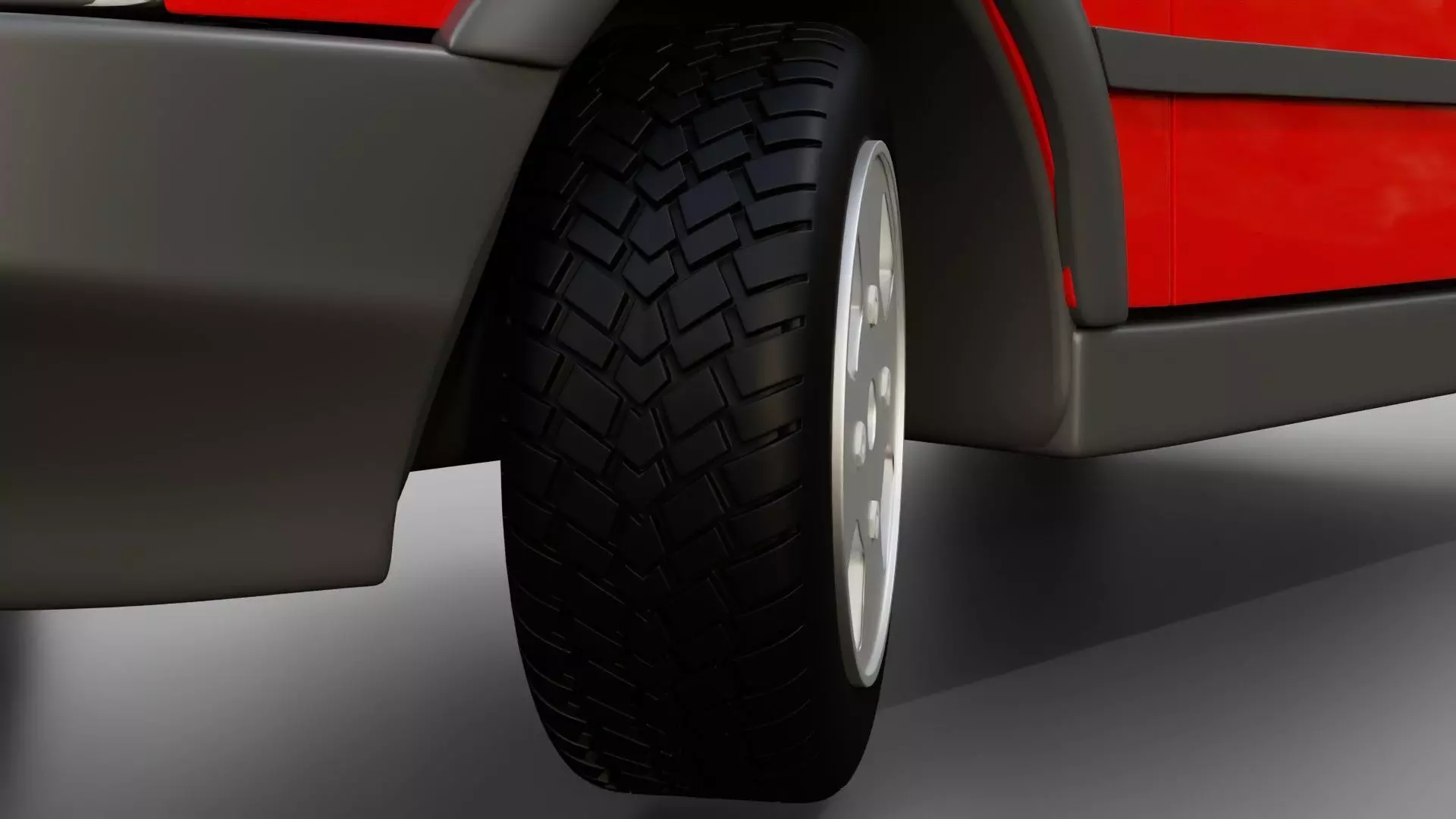 Fiat Uno Turbo Low-poly 3D model_10