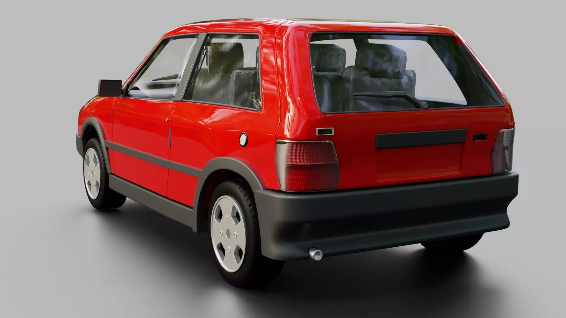 Fiat Uno Turbo Low-poly 3D model_3