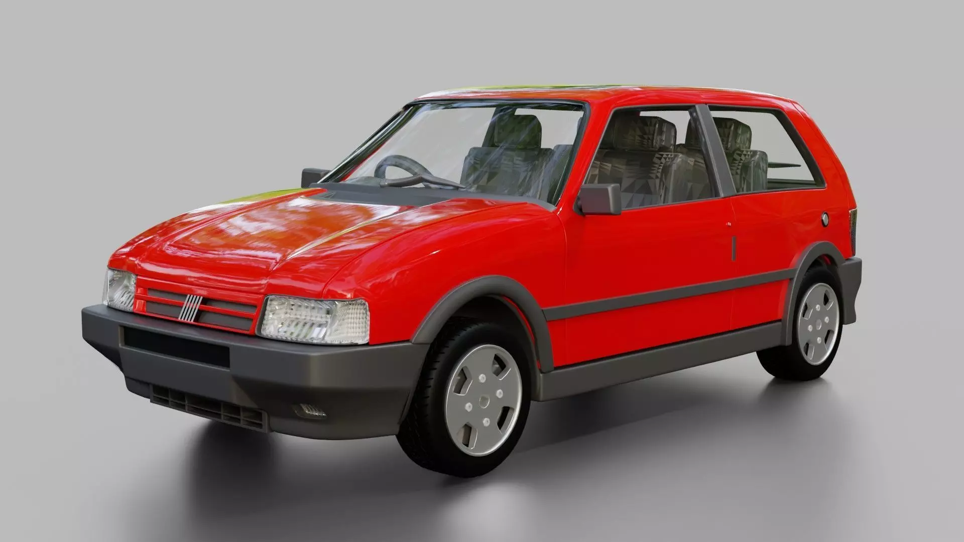 Fiat Uno Turbo Low-poly 3D model_0