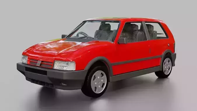 Fiat Uno Turbo Low-poly 3D model Fiat Uno Turbo Low-poly 3D model
