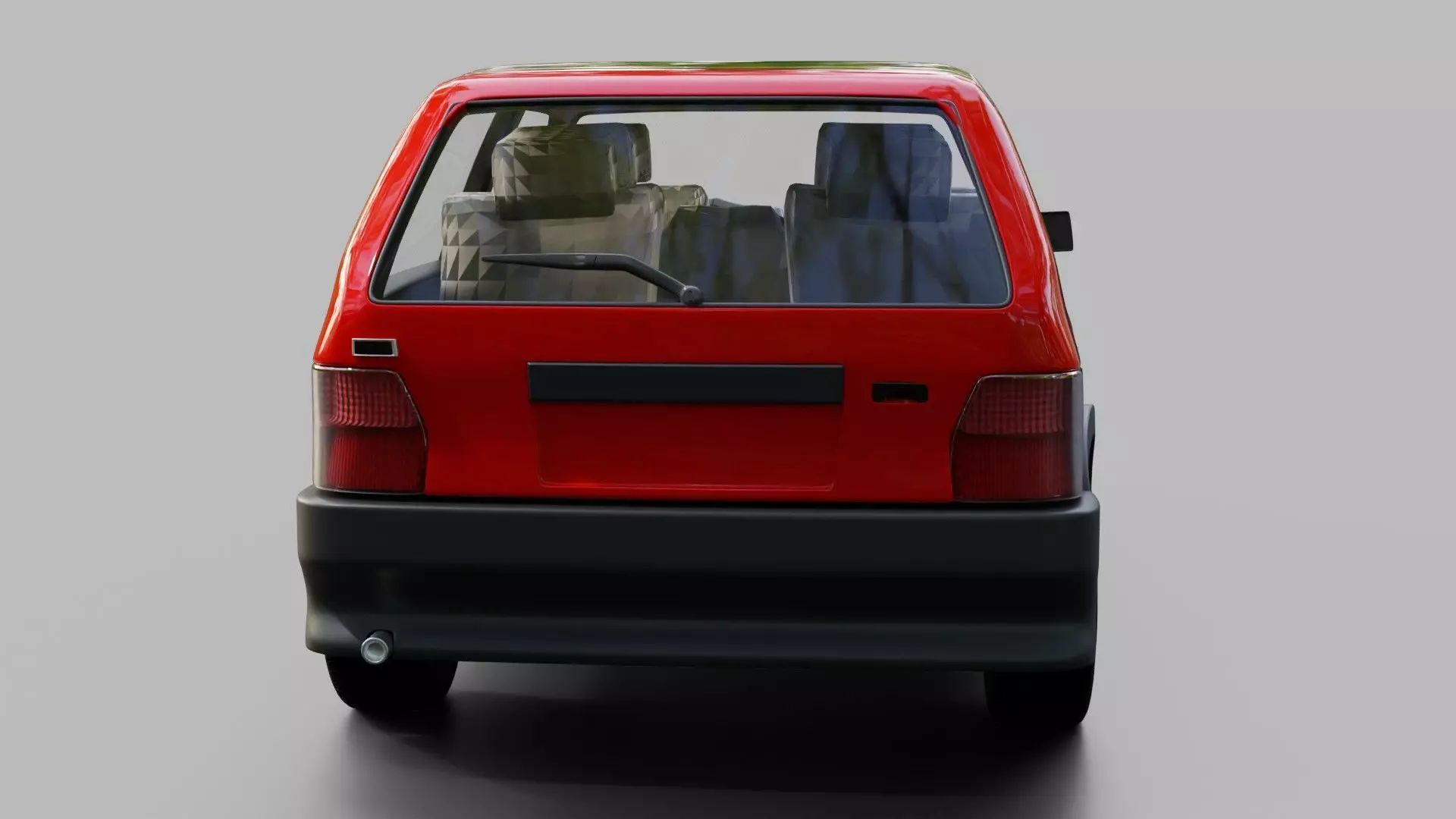 Fiat Uno Turbo Low-poly 3D model_4