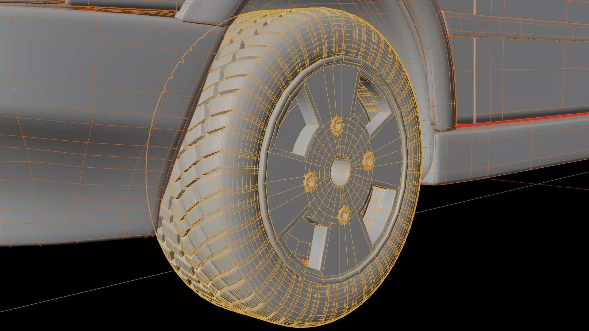 Fiat Uno Turbo Low-poly 3D model_19