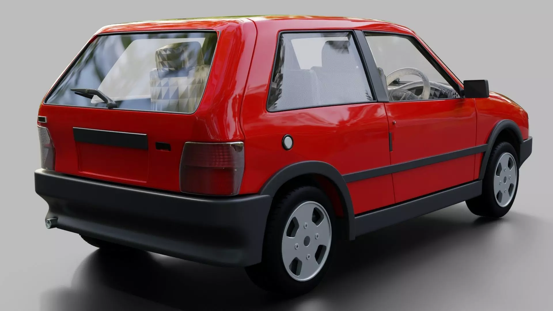Fiat Uno Turbo Low-poly 3D model_5