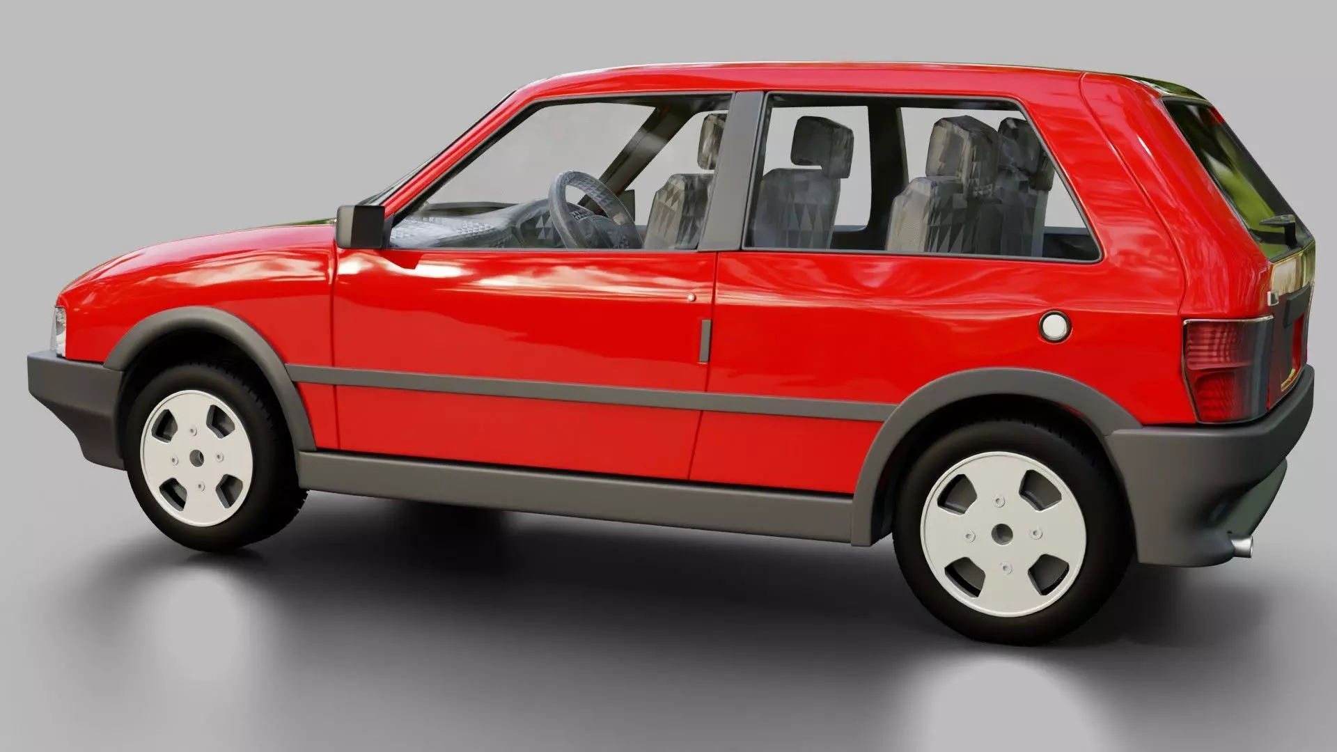 Fiat Uno Turbo Low-poly 3D model_2