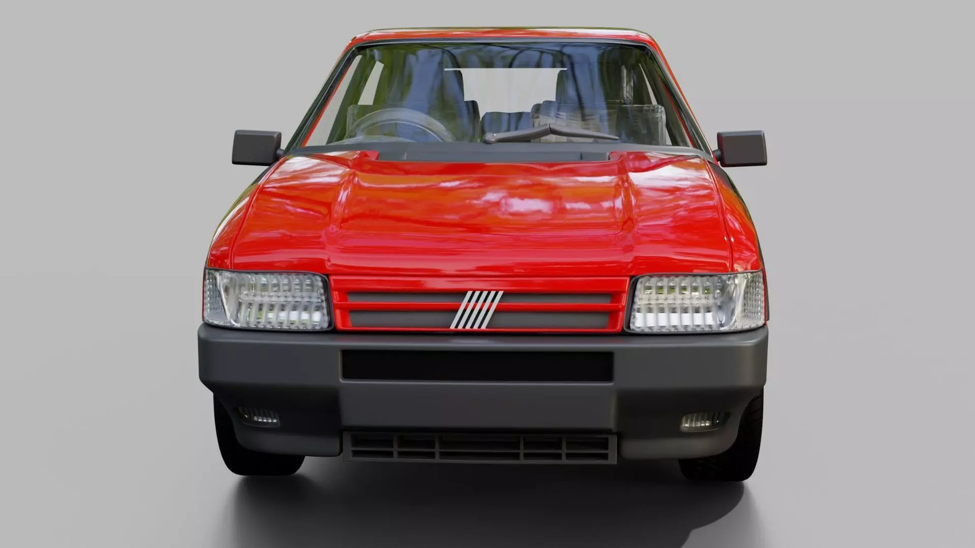 Fiat Uno Turbo Low-poly 3D model_9
