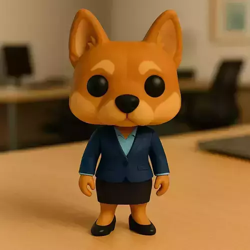 Akita Ejecutiva La Guardiana Leal De La Oficina