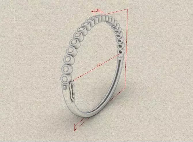 TUBE SET DIAMOND BANGLE 3D print model_3
