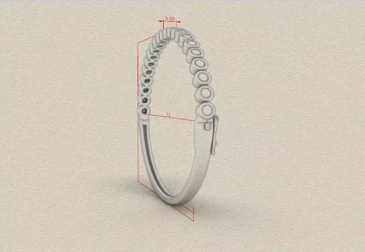 TUBE SET DIAMOND BANGLE 3D print model_4